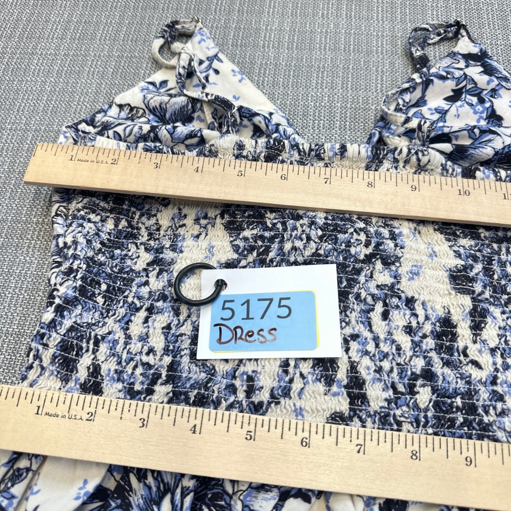 Boho Floral Maxi Sundress Small Front Cutout‎ Cottagecore Milkmaid Dress Coastal - Picture 10 of 10